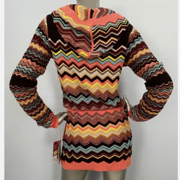 Missoni Target Nwt Full Zip Hooded Zig Zag Sweater Child XL - Picture 3 of 3